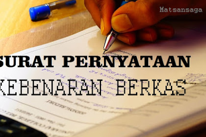 Surat Pernyataan Kebenaran Berkas Pengajuan TF