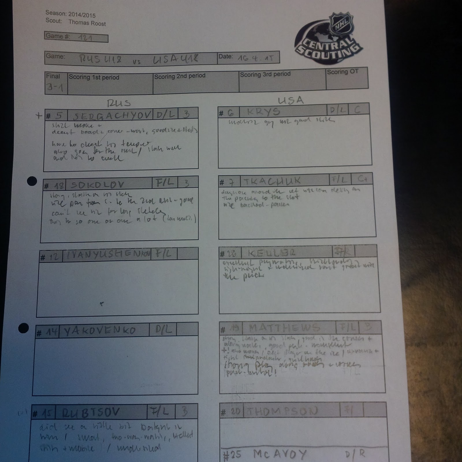 PUCK(HE)ART What does a Icehockey Scout do in Switzerland?