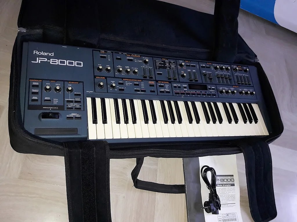 MATRIXSYNTH: ROLAND JP-8000 vintage synthesizer + original manual and Gator  travel bag