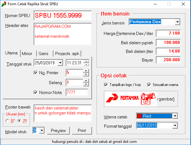 Aplikasi Struk Spbu Gratis Full Source Code Rajaprogram Com Ilmu Programer