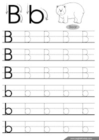 Letter b tracing worksheet