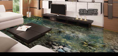 3D floor tiles designs images ideas patterns for all rooms
