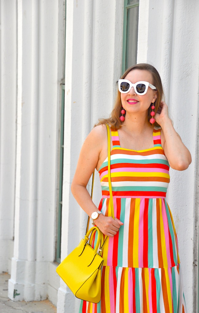 j crew rainbow stripe dress