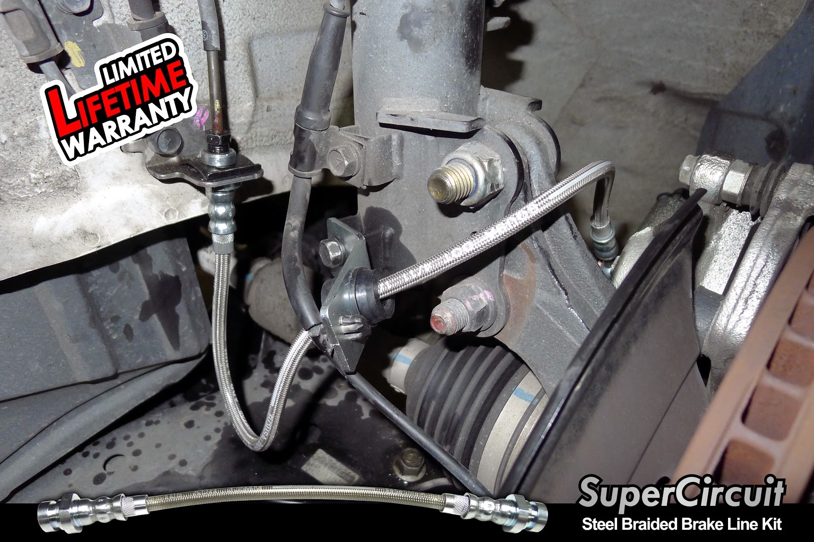 SUPERCIRCUIT Steel Braided Brake Lines Kia Forte Steel Braided Brake