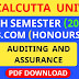 CU B.COM 5th Semester Auditing and Assurance (Honours) 2020 Question Paper | B.COM Auditing and Assurance (Honours) 5th Semester 2020 Calcutta University Question Paper