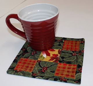 "Super Simple 9-Patch" is a Free Thanksgiving Quilted Mug Rug Pattern designed by Nancy Scott from Masterpiece Quilting!