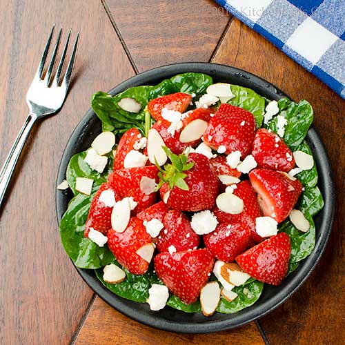 Kitchen Riffs Strawberry, Spinach, and Feta Salad