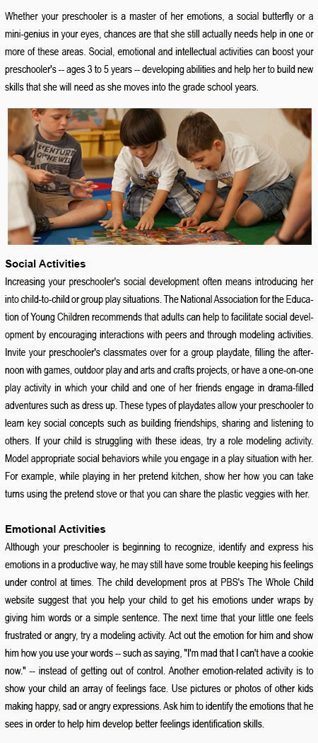 Social emotional activities for preschoolers