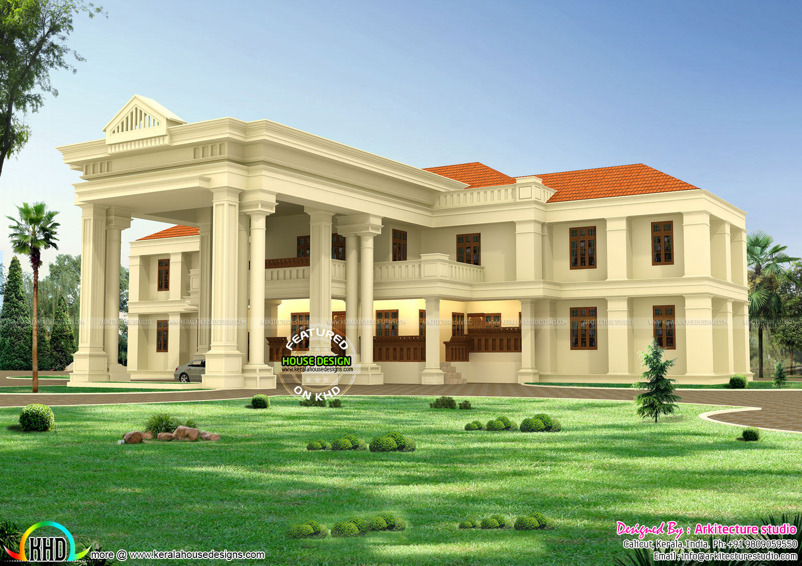 GANDUL: Long pillar colonial home design