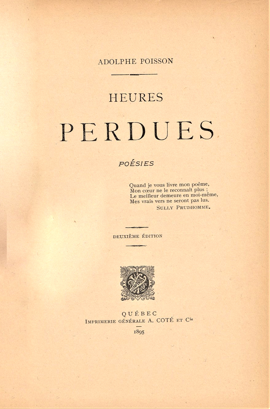 Poesies Quebecoises Oubliees L Hospitalite Du Poete