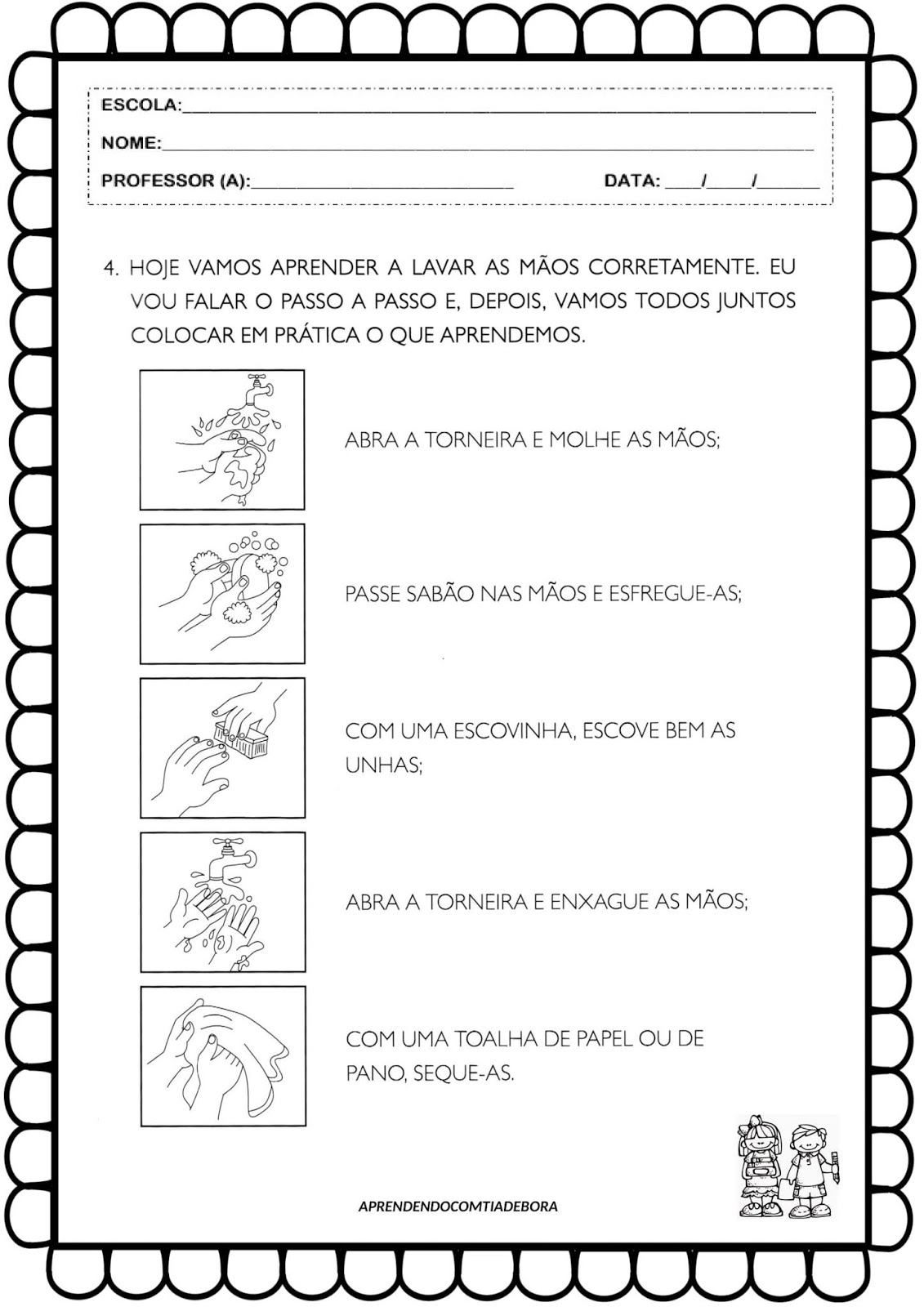 ATIVIDADES DE CIÊNCIAS - CUIDADOS COM O CORPO. | Aprendendo com a Tia