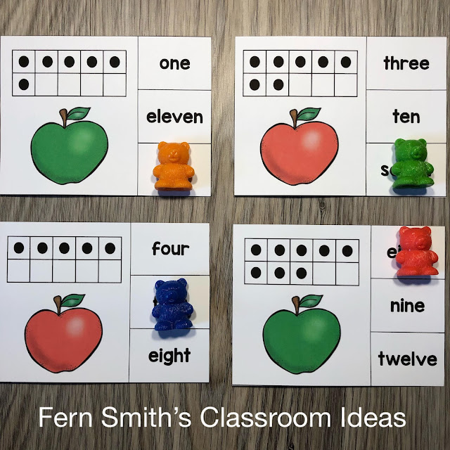 Click Here to Download These Easy Prep Apple Themed Number Clip Card Math Centers with FOUR Ways to Differentiate Using Numbers, Number Words & Ten Frames for Your Class Today!