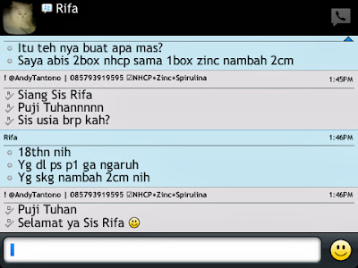 testimoni, peninggi, badan, tiens, nhcp, zinc, wanita, umur, 18, tahun