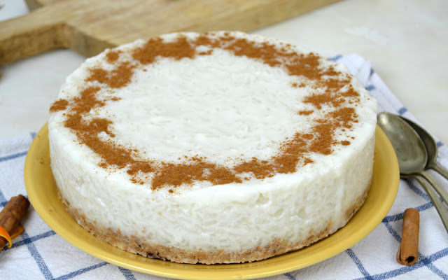 Tarta de arroz con leche sin horno