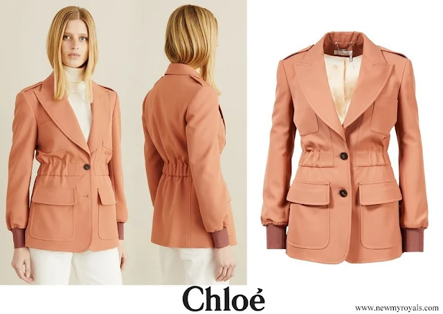 Kate Middleton wore Chloe Cinched Safari Wool Jacket in light grain de poudre