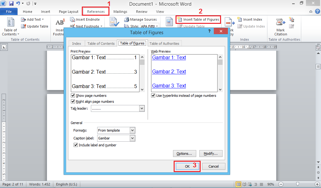 Cara Membuat Daftar Gambar Laporan PKL/PRAKERIN di Microsoft Word