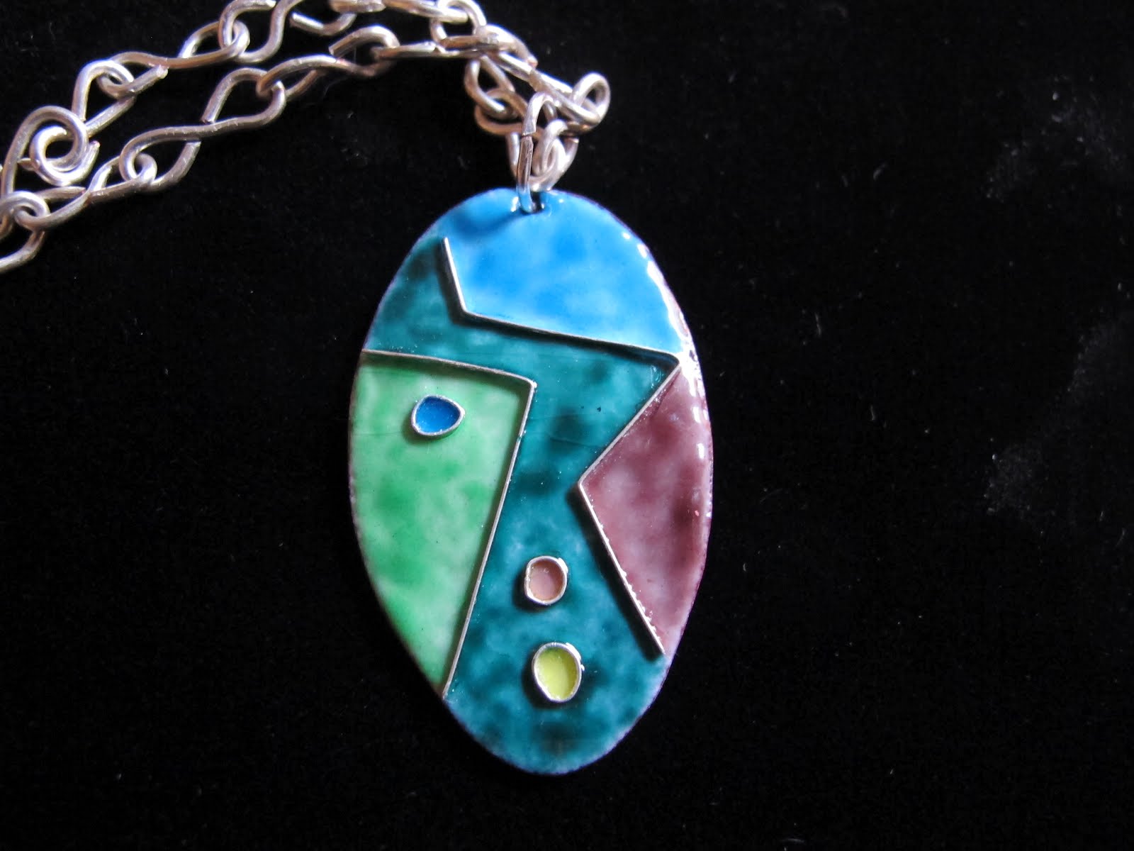 Naomi's Designs Handmade Wire Jewelry Colorful abstract geometric