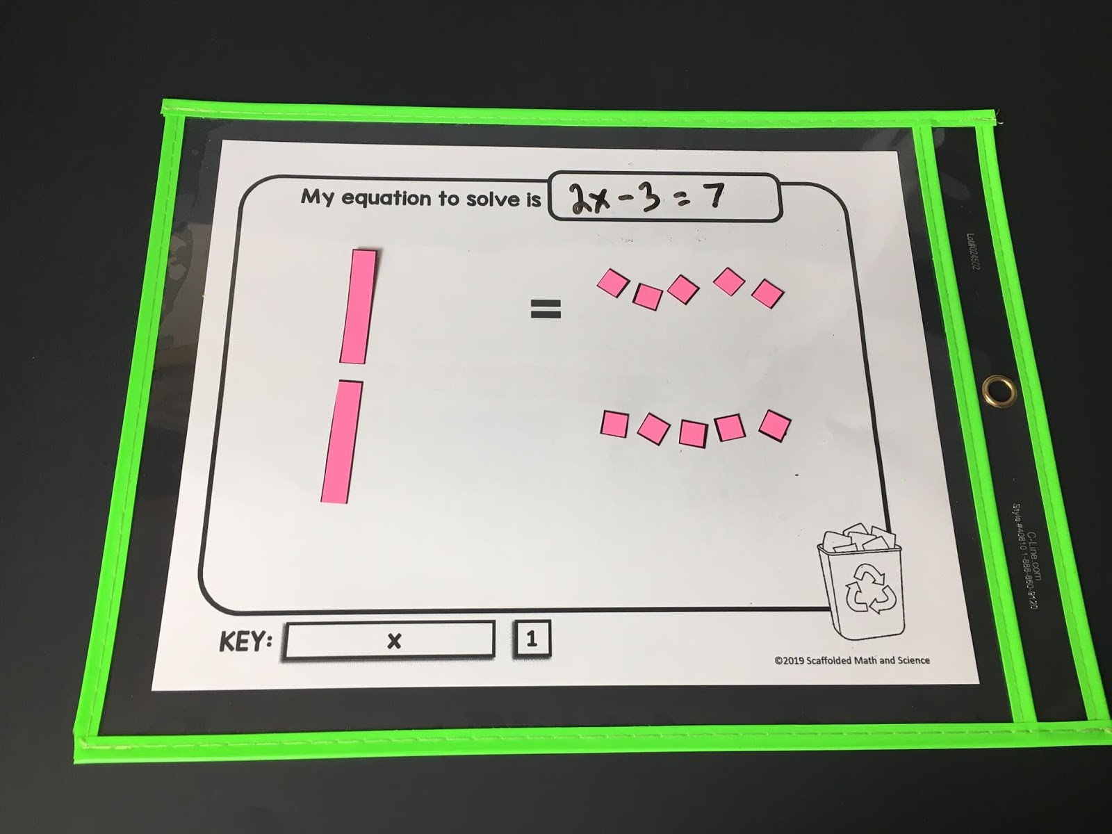 Scaffolded Math and Science Solving equations using algebra tiles