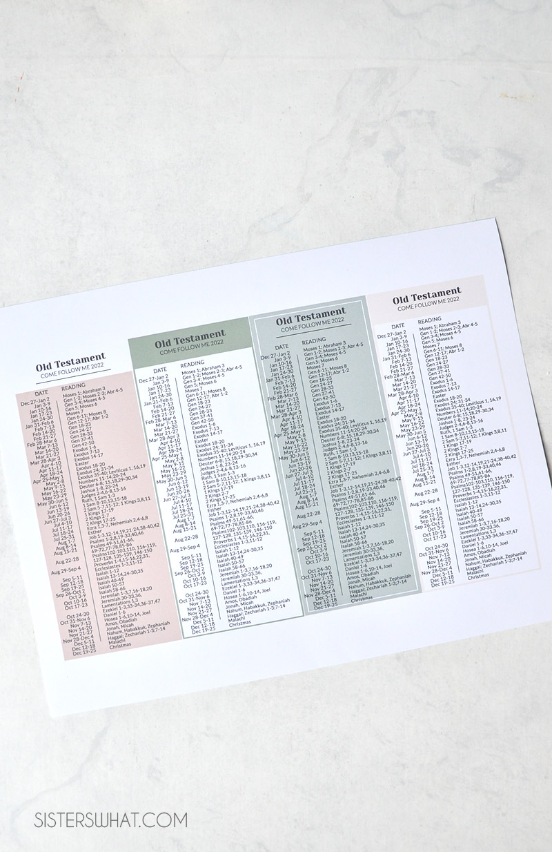 Old Testament Bookmarks Come Follow Me 2022 Schedule Sisters, What!