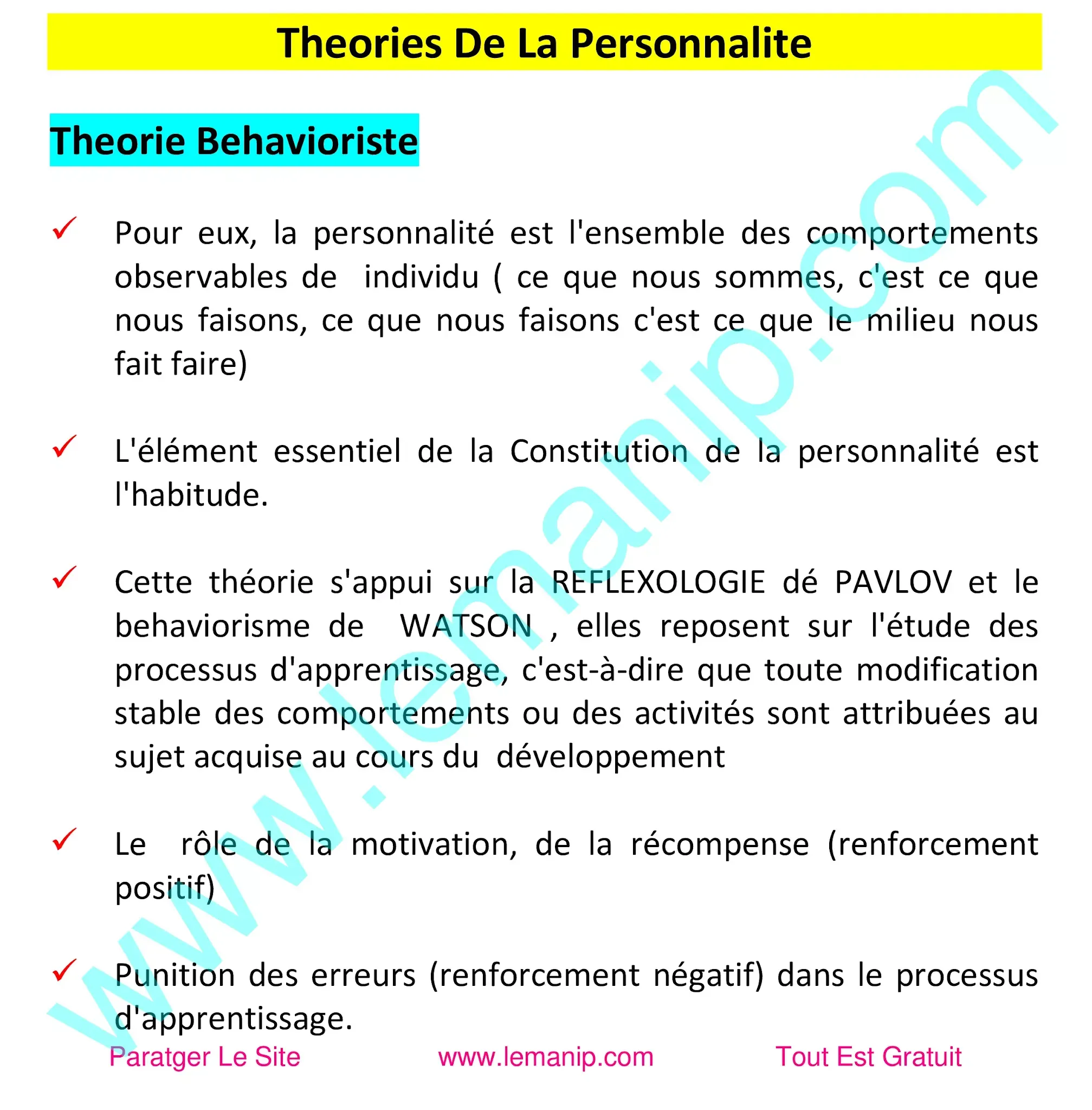 Theories De La Personnalite
