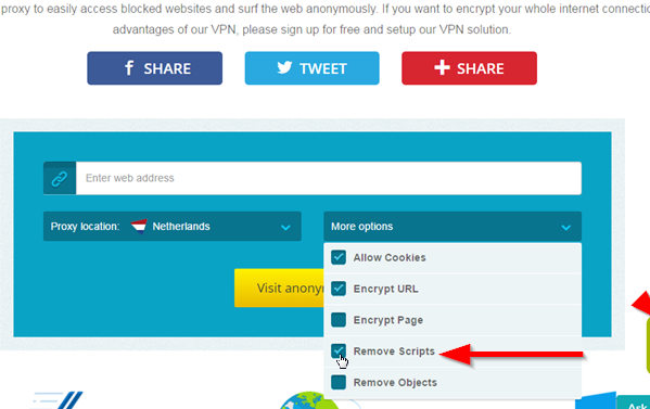 เปิดใช้งานตัวเลือกคลิกขวาโดยเรียกดูผ่าน Web Proxy