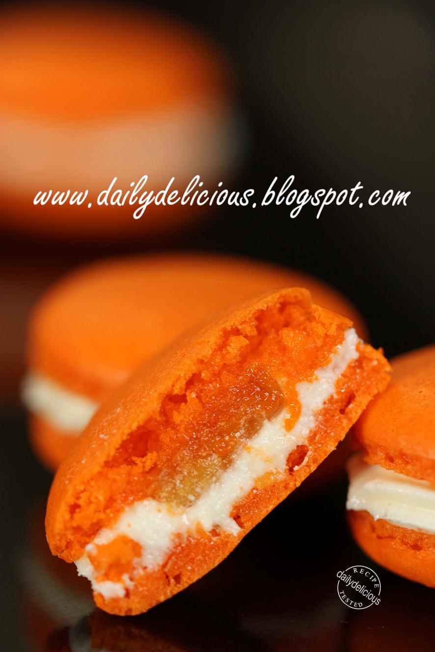 dailydelicious thai Orange Macaron with Cream cheese filling Playing