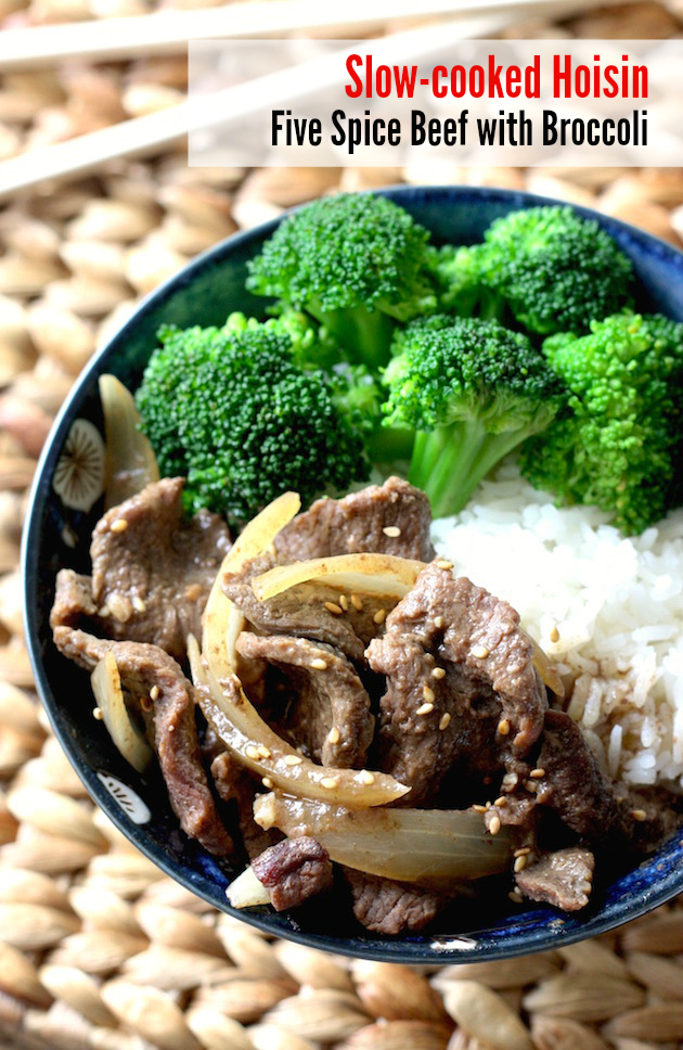 Slow Cooker Hoisin Five-Spice Beef with Broccoli recipe by SeasonWithSpice.com