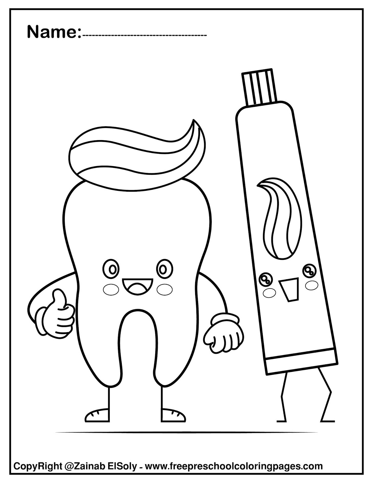 Free Printable Dental Coloring Pages