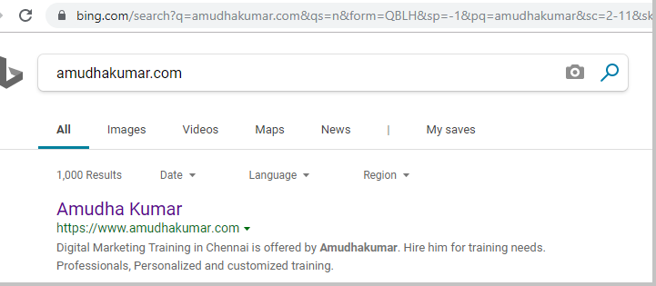 Bing-Index-Status-for-Amudhakumar-website