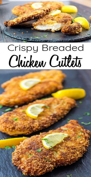 Crispy Breaded Chicken Cutlets