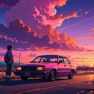Anime Boy And His Car 4K Wallpaper For iPad
