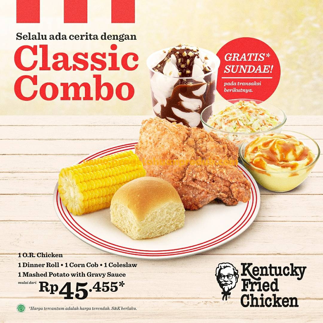 Promo KFC CLASSIC COMBO GRATIS Sundae