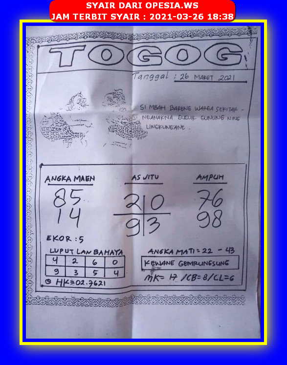 Forum Syair Hongkong 26 Maret 2021 Royal Syair