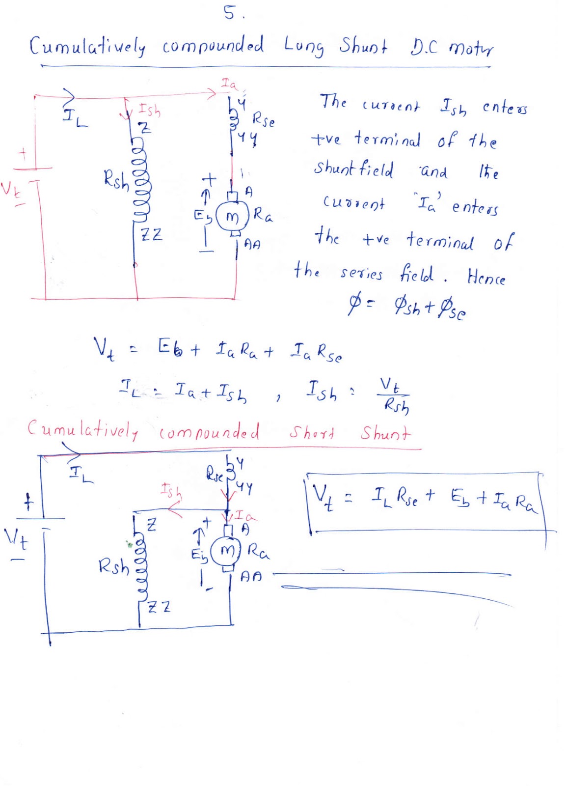 Electrical Circuits & Machines HandWritten notes DC Motor