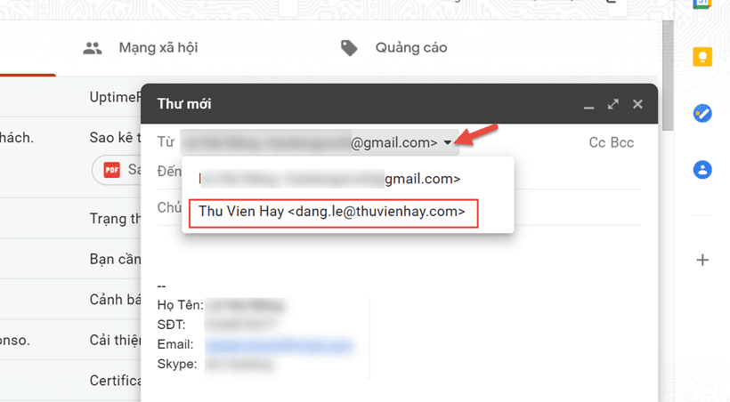 Cách thêm một email khác vào Gmail