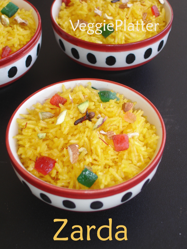 Veggie Platter Zarda Sweet Saffron Rice