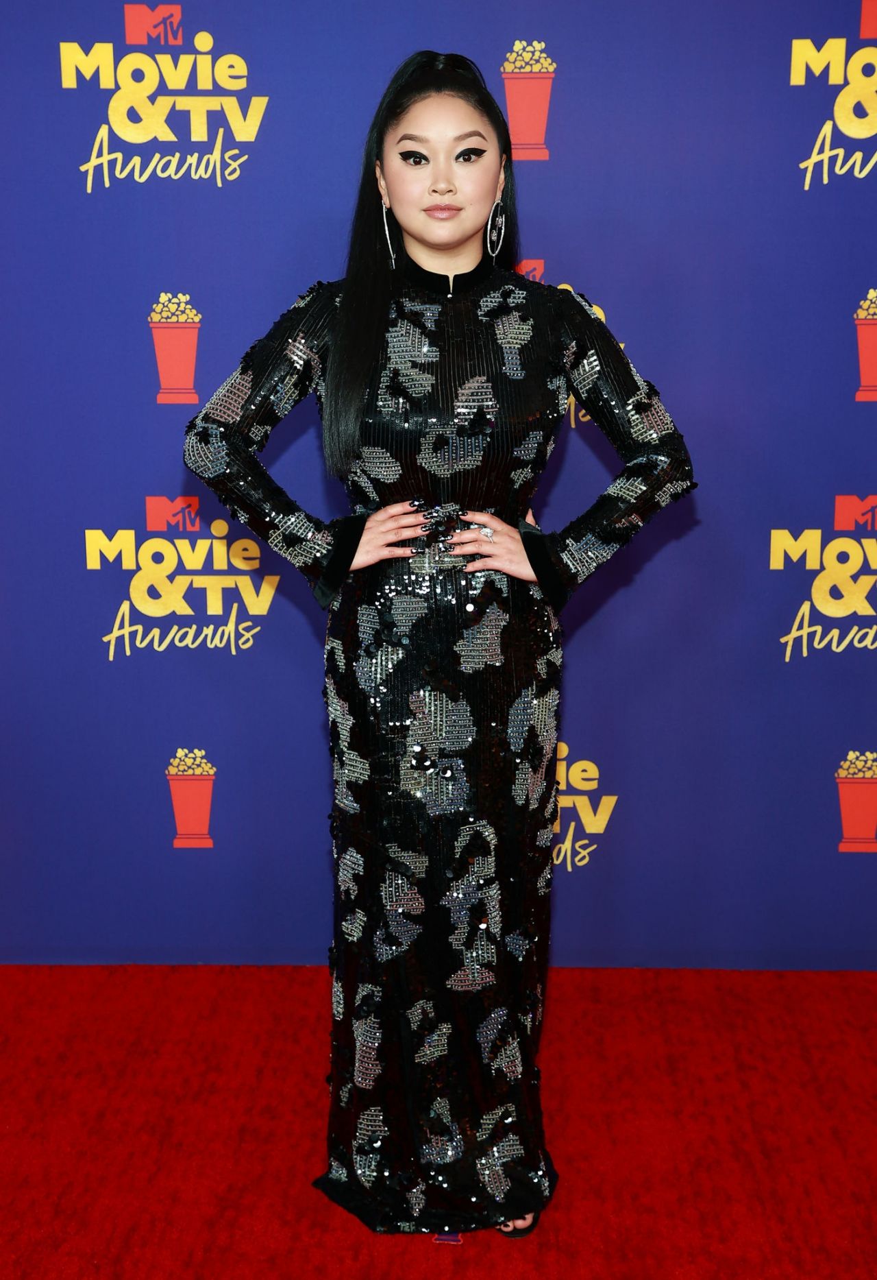 Lana Condor wears sequined dress to the 2021 MTV Movie & TV Awards