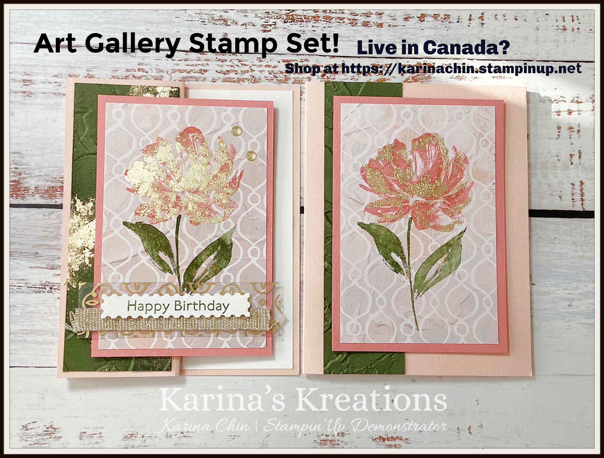How to use Gilded Leafing on a Card! Karina Chin, Stampin' Up