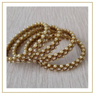 Pearl kundan bangles