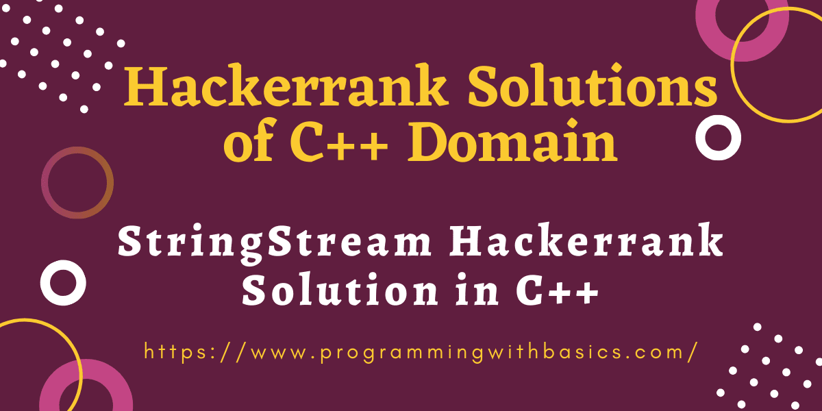 StringStream Hackerrank Solution in C++