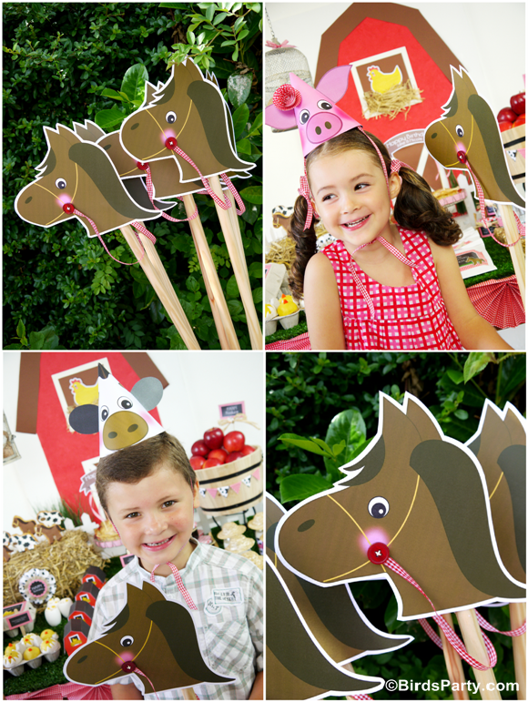 DIY Toy Horse Barnyard Birthday Photo Booth Props Party Ideas Party