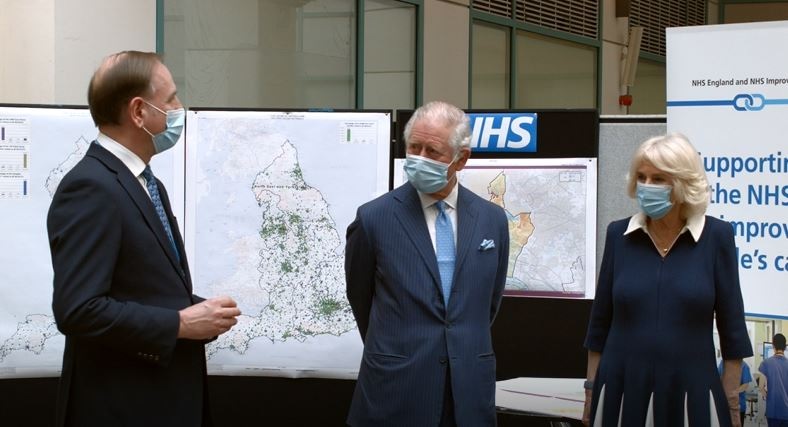 The Prince of Wales, Charles, and The Duchess of Cornwall, Camilla, visited Skipton House in London to hear from the NHS staff and Military personnel who are working hard to make the nation-wide vaccine roll-out a success. The Prince of Wales, Charles, and The Duchess of Cornwall, Camilla, visited Skipton House in London to hear from the NHS staff and Military personnel who are working hard to make the nation-wide vaccine roll-out a success.