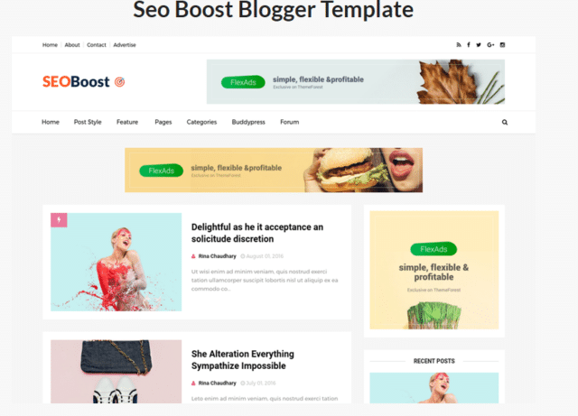 SEO Boost - Adsense friendly Blogger template