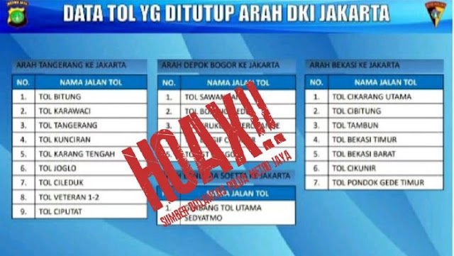 Ada Kabar Gerbang Tol Ditutup karena 'Jakarta Lockdown', Polisi: Hoax Ada Kabar Gerbang Tol Ditutup karena 'Jakarta Lockdown', Polisi: Hoax