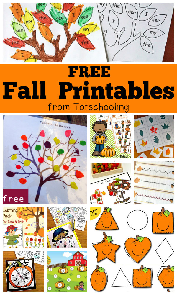 Free Fall Printables For Kids Totschooling Toddler Preschool Kindergarten Educational 
