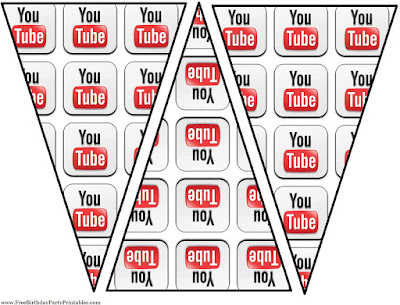 Youtube Birthday Party- Free Food Card Printables and Flag Bunting Banner Youtube Birthday Party- Free Food Card Printables and Flag Bunting Banner