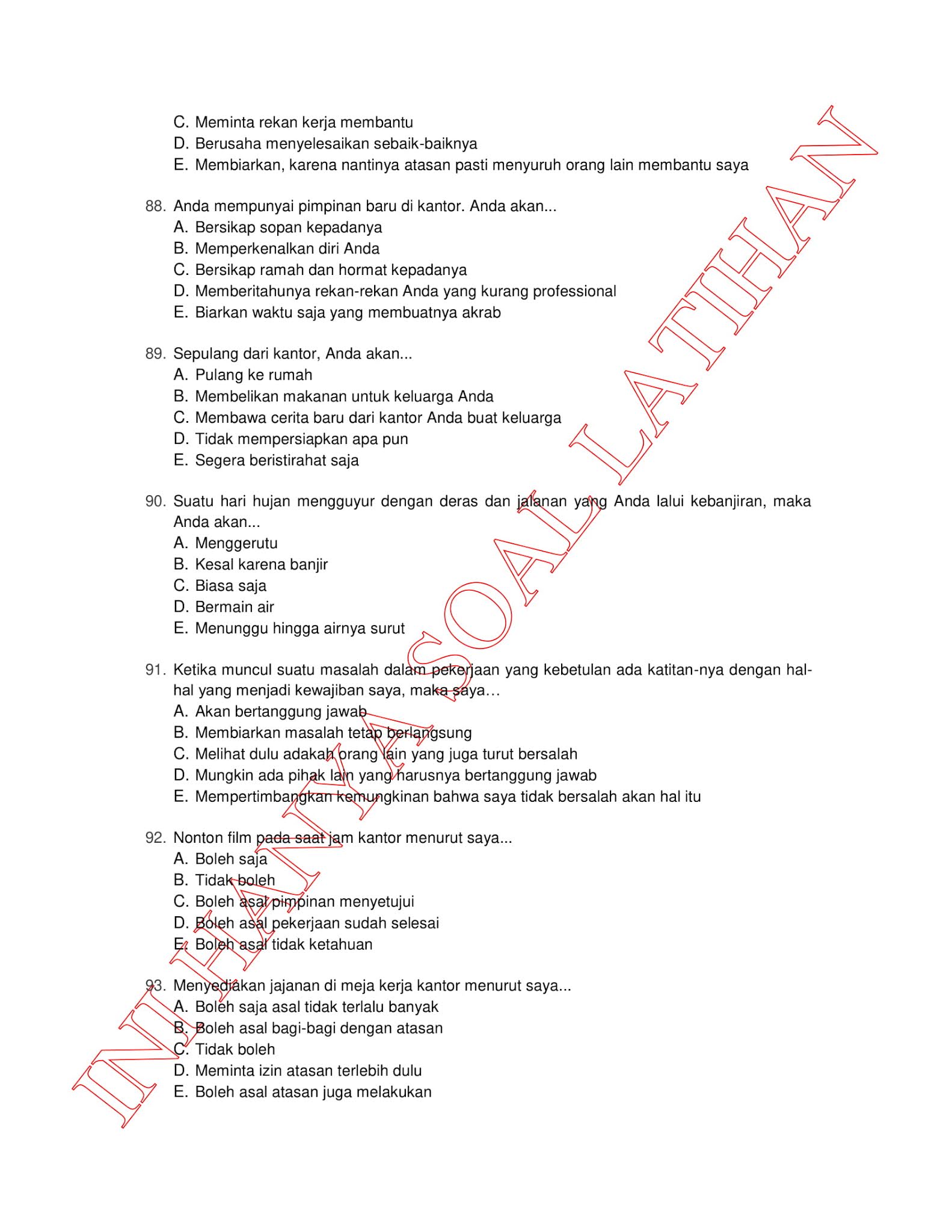 300+ Latihan Soal Tes CPNS SKD (TWK TIU TKP) 2021 + Kunci