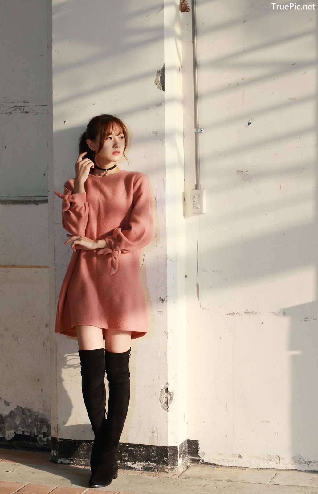 Image-Taiwanese-Model-郭思敏-Pure-And-Gorgeous-Girl-In-Pink-Sweater-Dress-TruePic.net- Picture-24