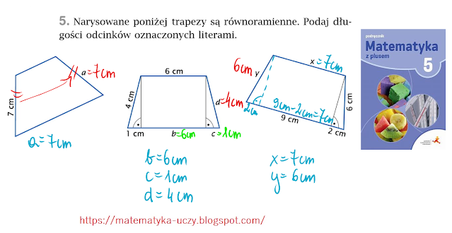 Zad.5 str. 131 "Matematyka z plusem 5" Trapezy