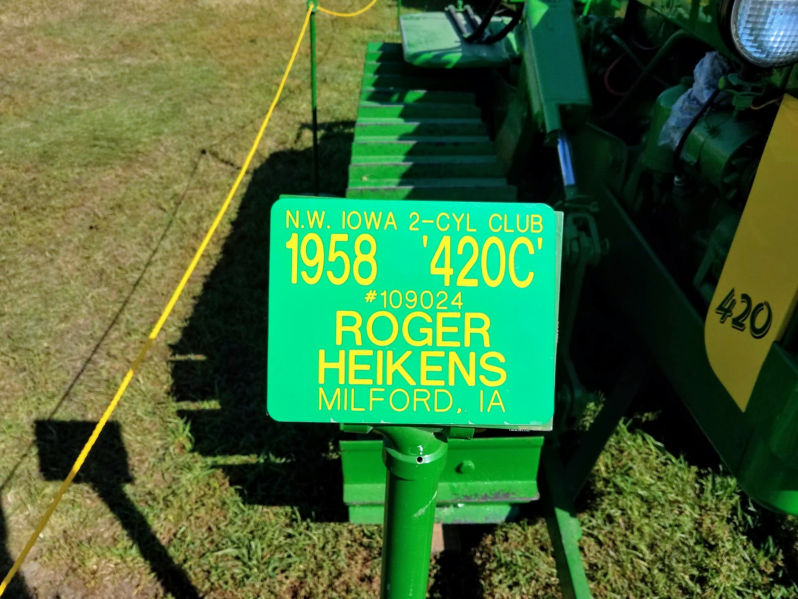 History and Culture by Bicycle Spencer, Iowa 2018 Clay County Fair, 1958 John Deere 420C, 09
